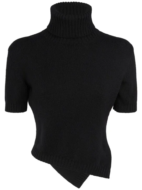 The Row   Dria asymmetric cashmere blend knit top 
