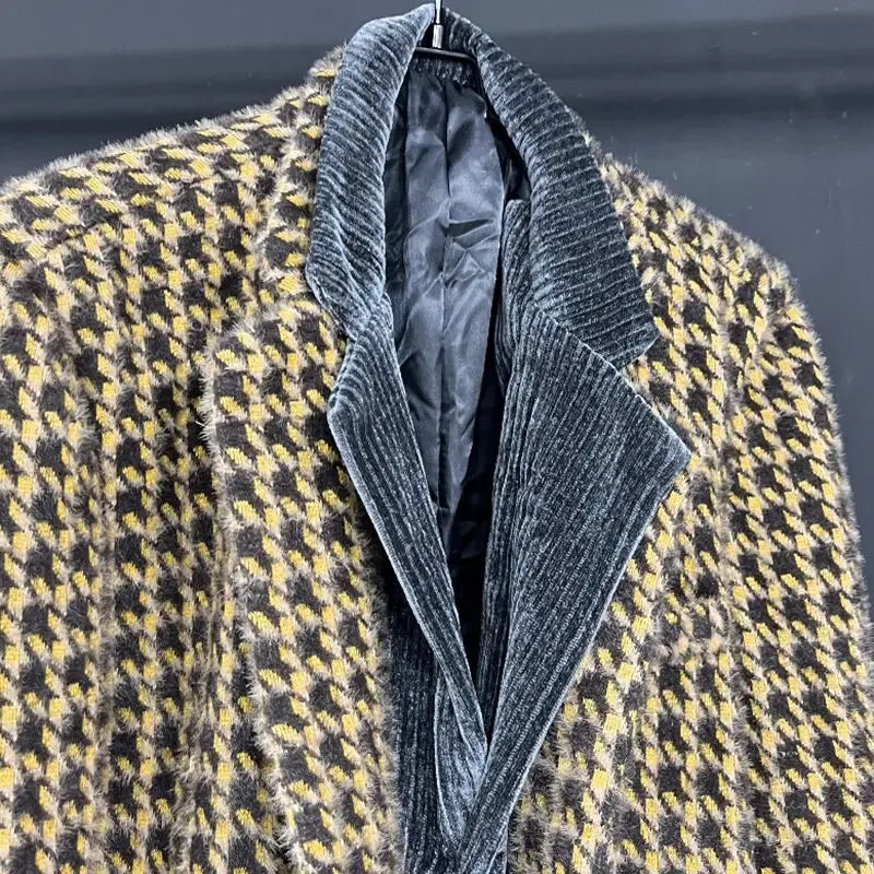 Thick Fake Two Pieces Yellow Blazer