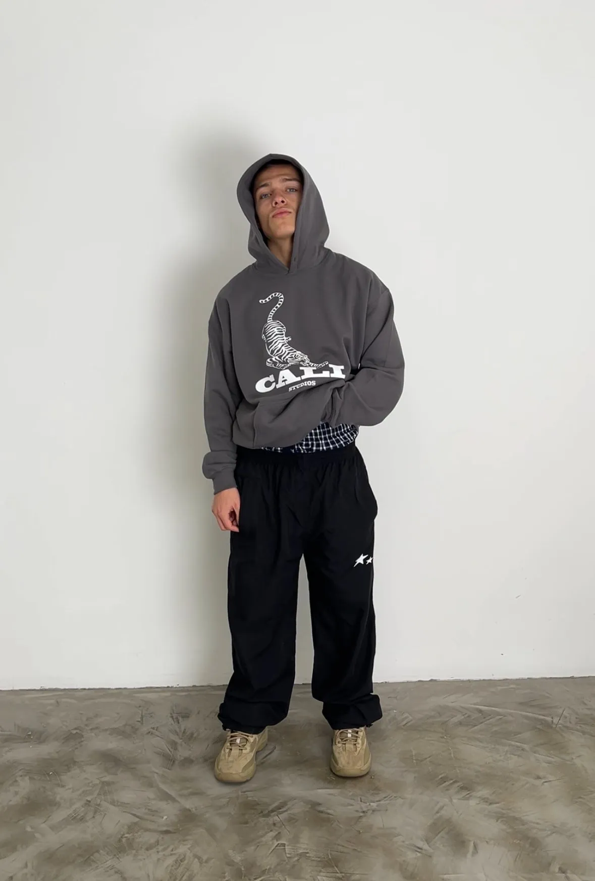 Tiger Hoodie - Dark Grey