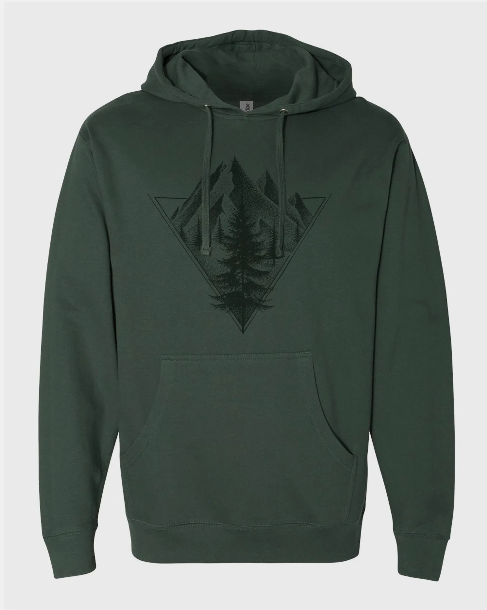 Unisex Geometric Triangle and Pine Hoodie