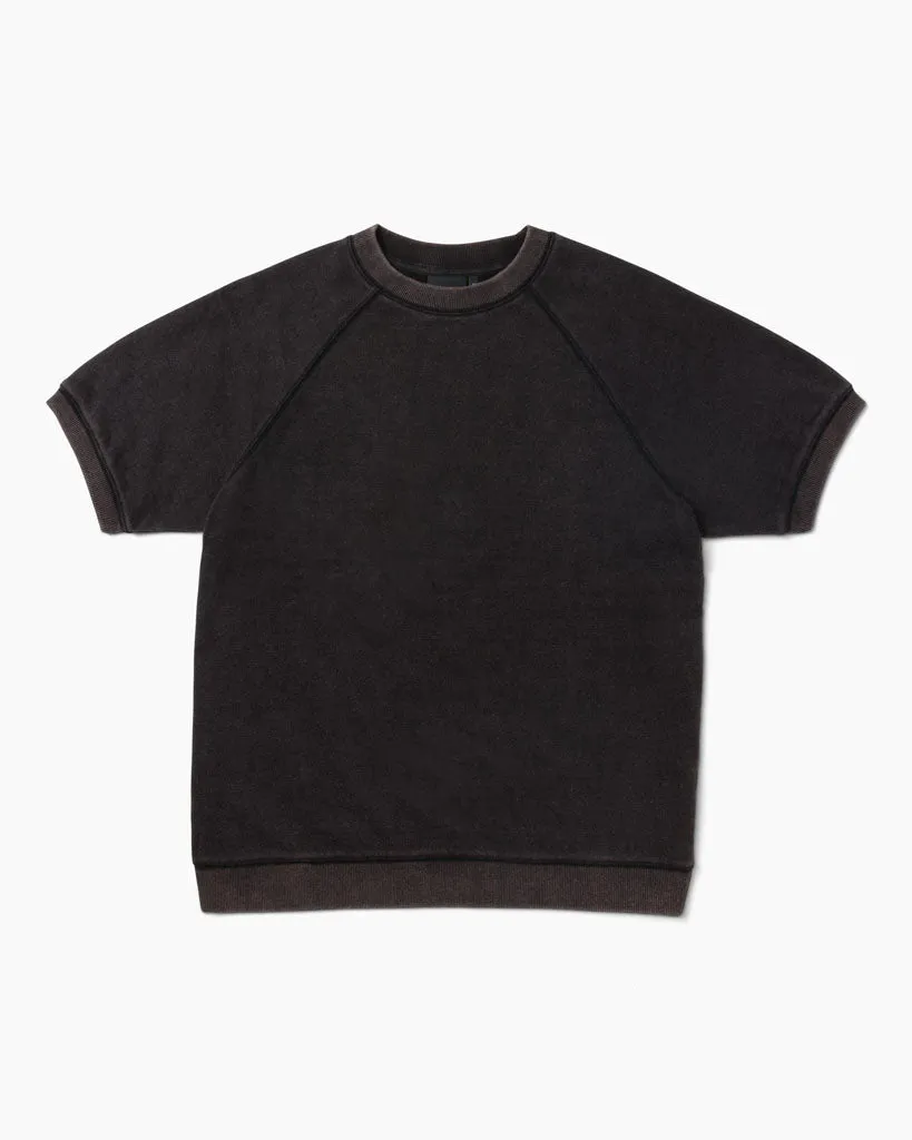 Unisex Recycled Fleece Raglan Short Sleeve Sweatshirt - Mineral Black