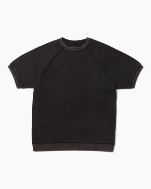 Unisex Recycled Fleece Raglan Short Sleeve Sweatshirt - Mineral Black