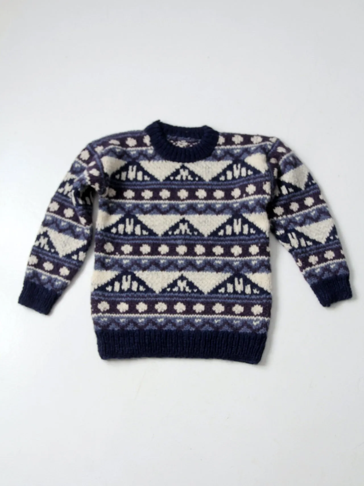 vintage chunky knit geometric sweater