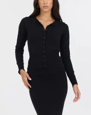 Vintage Havana Slim Fit Knit Button Top