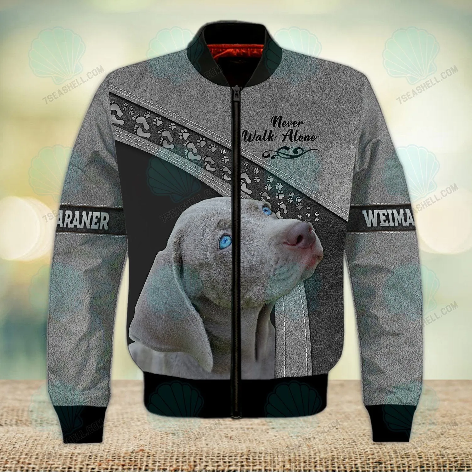 Weimaraner Love Never Walk Alone 3D Full Print Shirts, Christmas Dog Memorial Gifts for loss of Dog