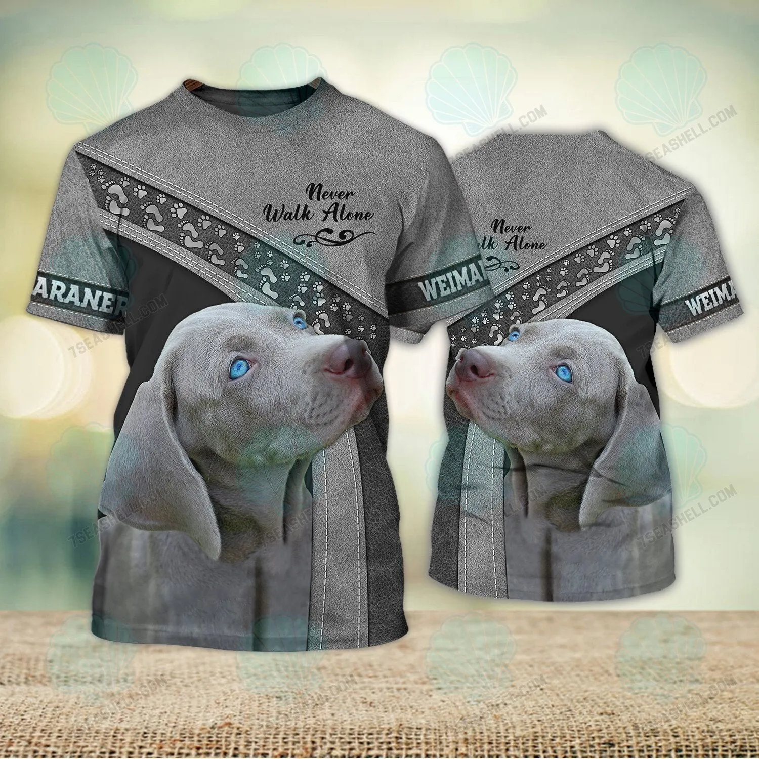 Weimaraner Love Never Walk Alone 3D Full Print Shirts, Christmas Dog Memorial Gifts for loss of Dog
