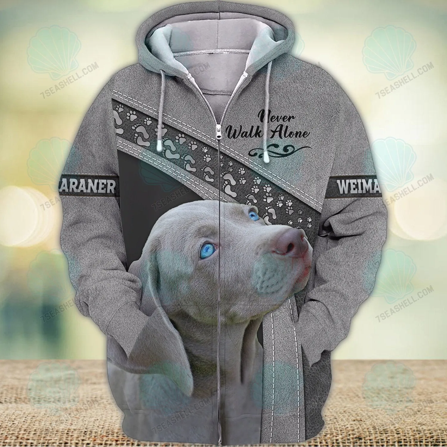 Weimaraner Love Never Walk Alone 3D Full Print Shirts, Christmas Dog Memorial Gifts for loss of Dog