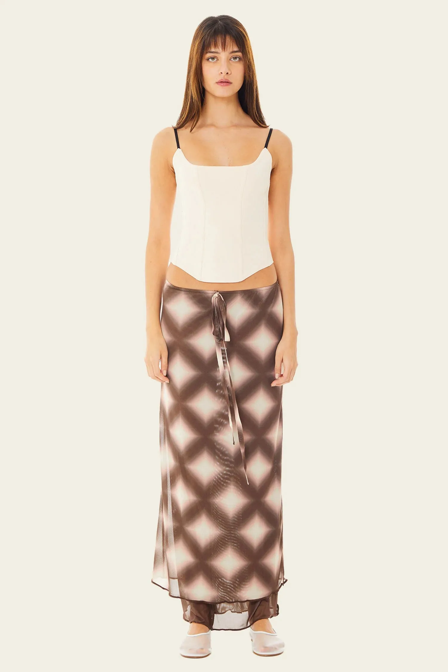 White Persephone Corset Knit Tank