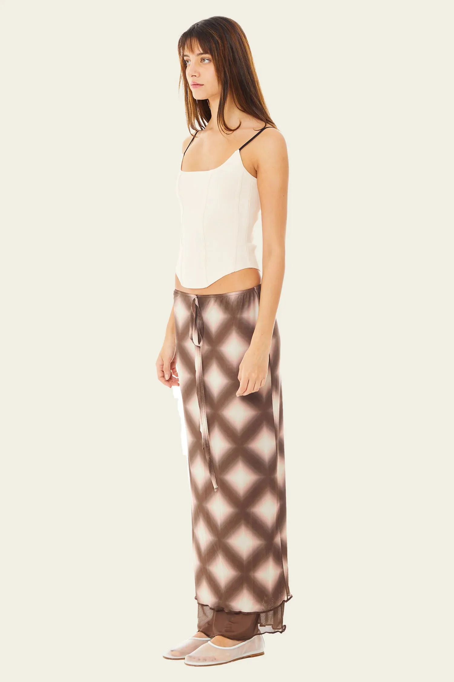 White Persephone Corset Knit Tank