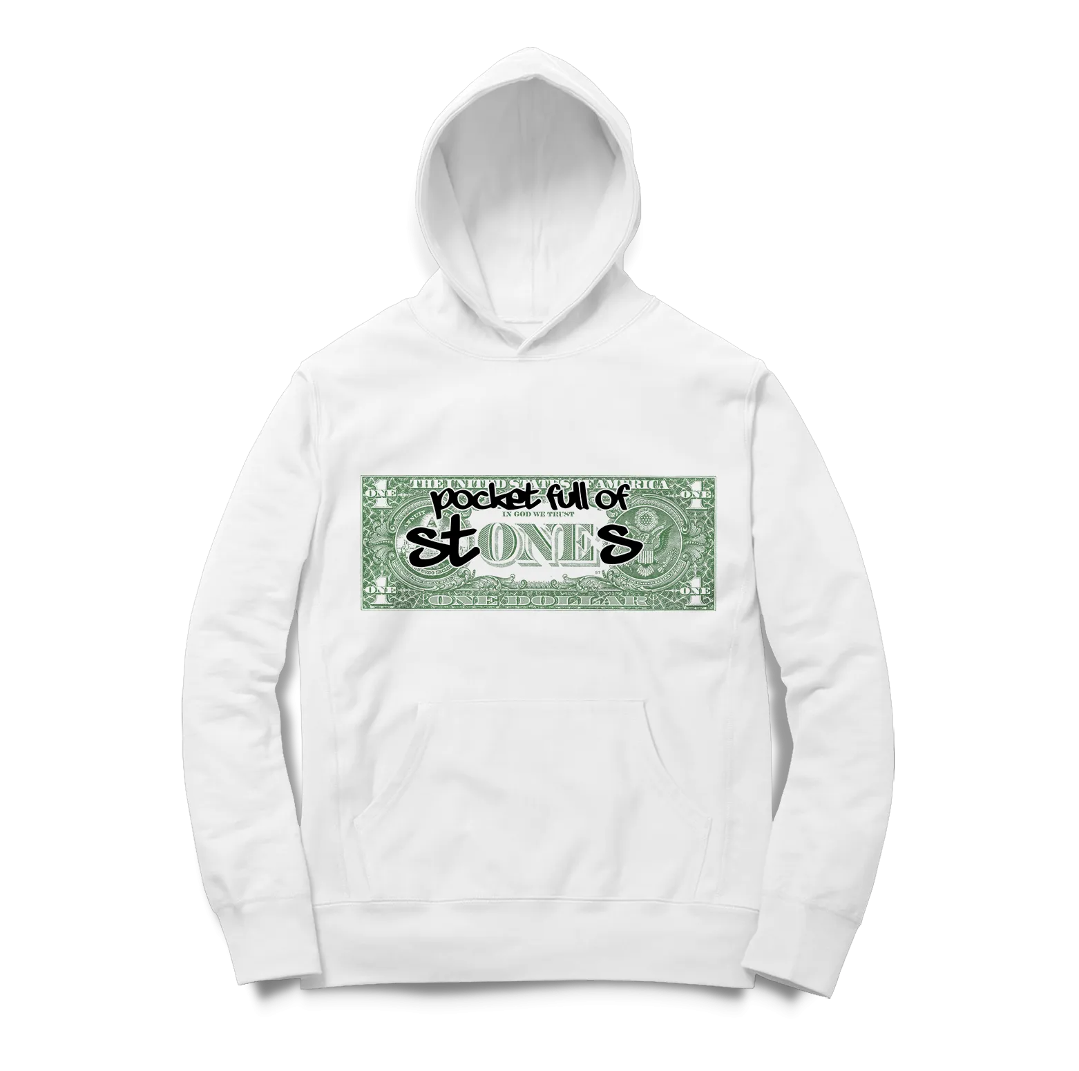 White Pocket Full of Stones Hoodie