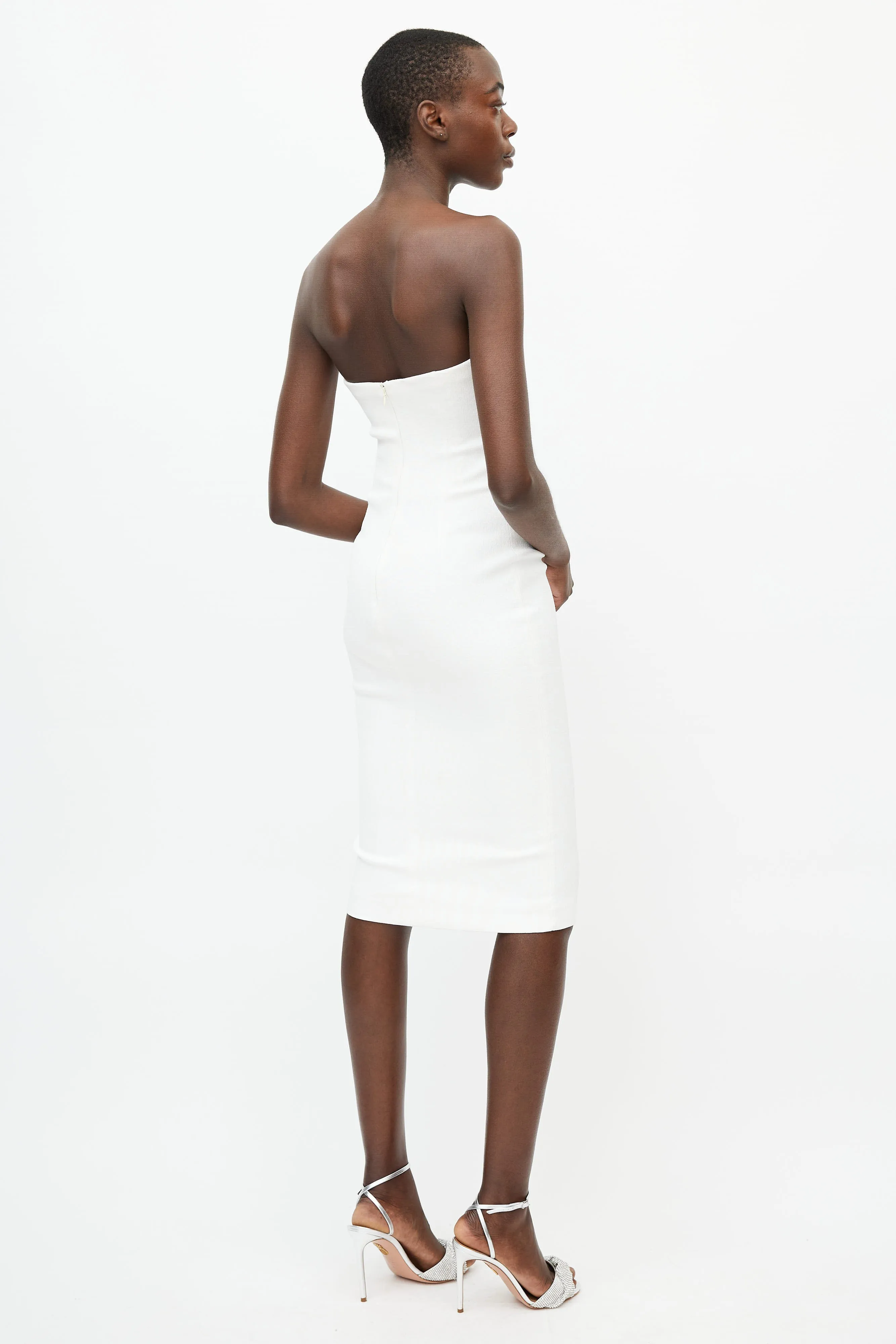 White Textured Woven Dress Suit