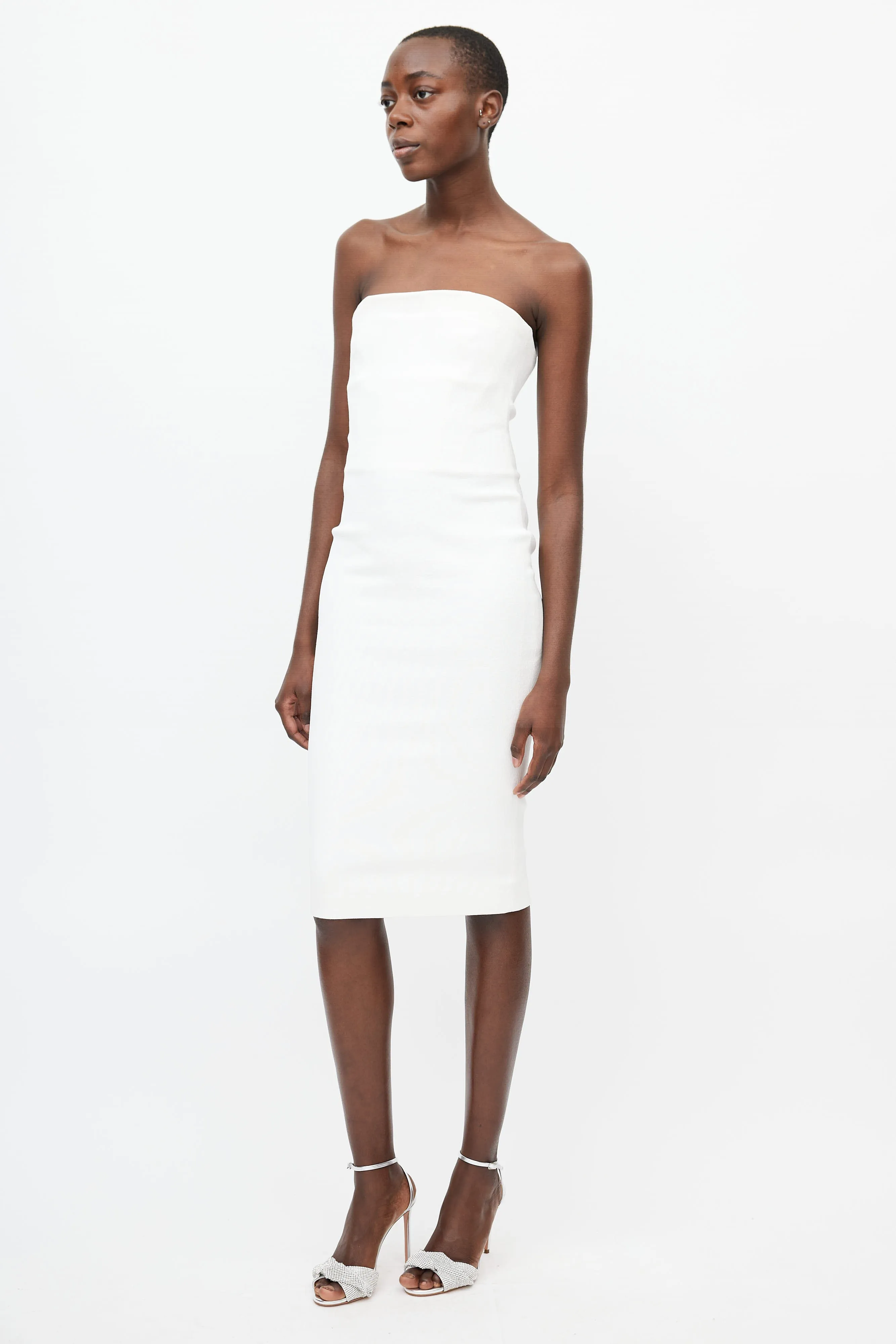 White Textured Woven Dress Suit