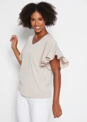 Wing Flutter Top in Champagne