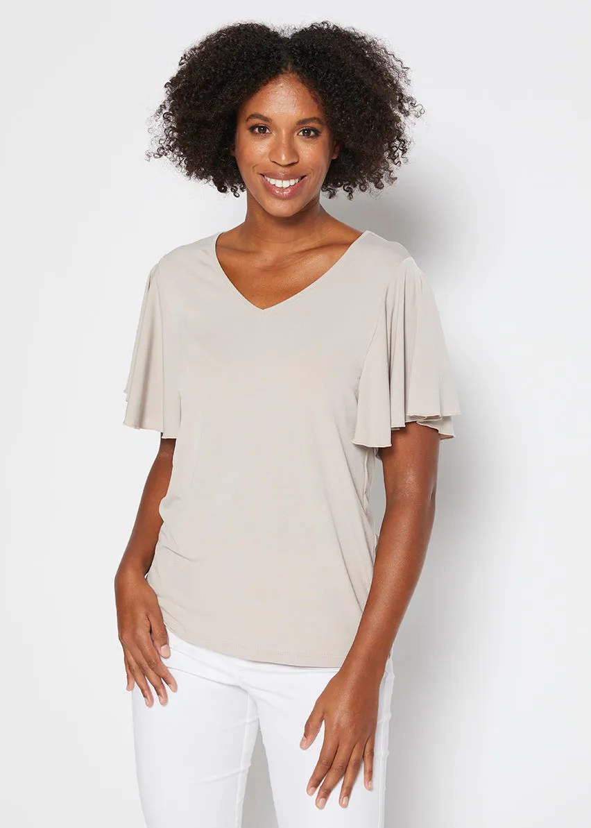 Wing Flutter Top in Champagne