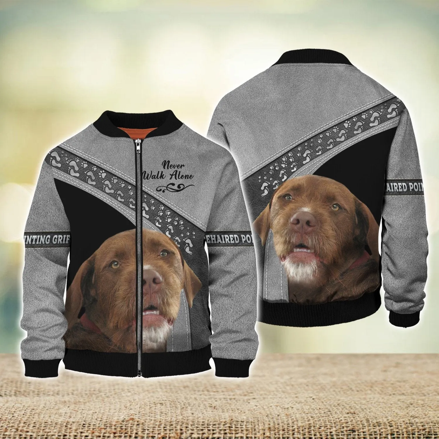 Wirehaired Pointing Griffon Love Never Walk Alone 3D Full Print Shirts, Shirt For Dog Lovers, Dog Memorial Gifts for loss of Dog