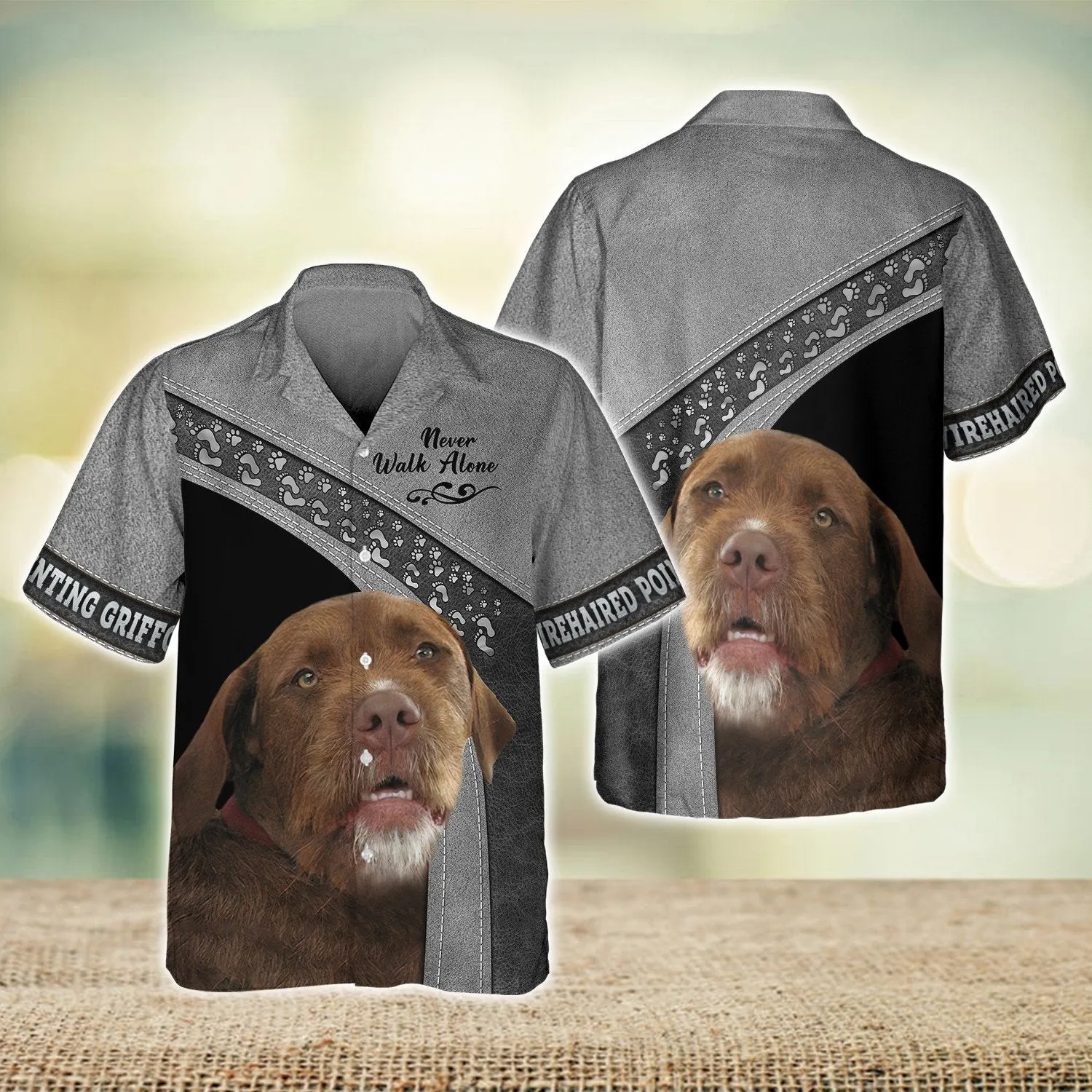 Wirehaired Pointing Griffon Love Never Walk Alone 3D Full Print Shirts, Shirt For Dog Lovers, Dog Memorial Gifts for loss of Dog