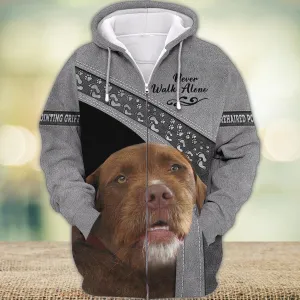 Wirehaired Pointing Griffon Love Never Walk Alone 3D Full Print Shirts, Shirt For Dog Lovers, Dog Memorial Gifts for loss of Dog