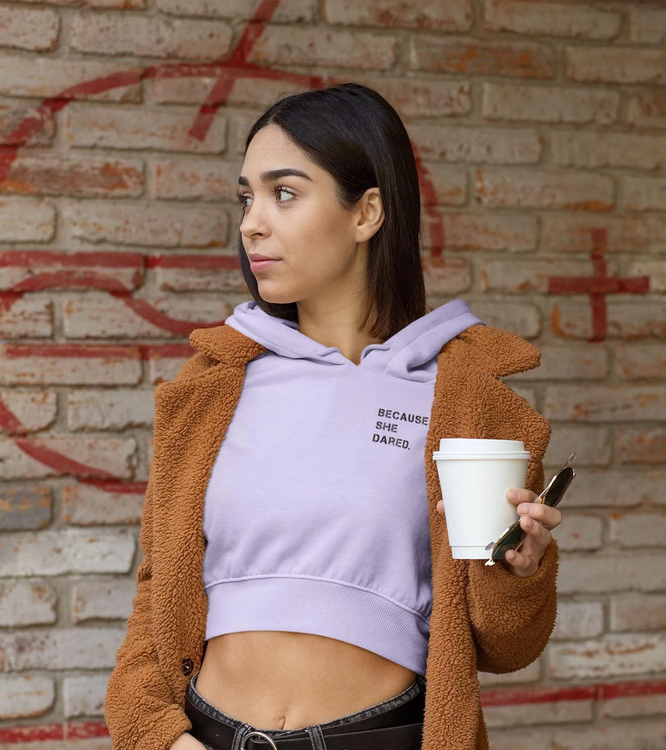 Women's crop Hoodie (lavander)