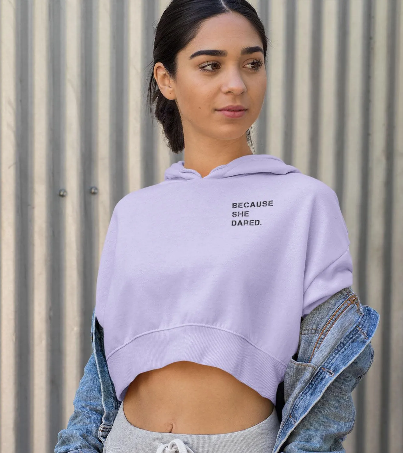Women's crop Hoodie (lavander)