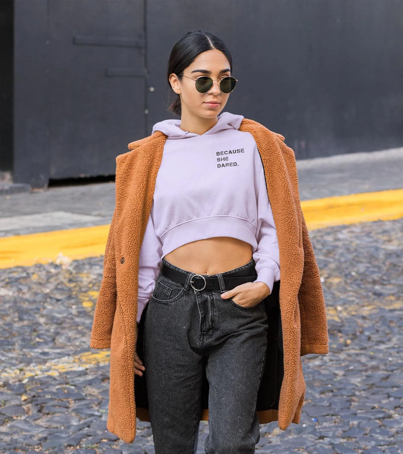 Women's crop Hoodie (lavander)