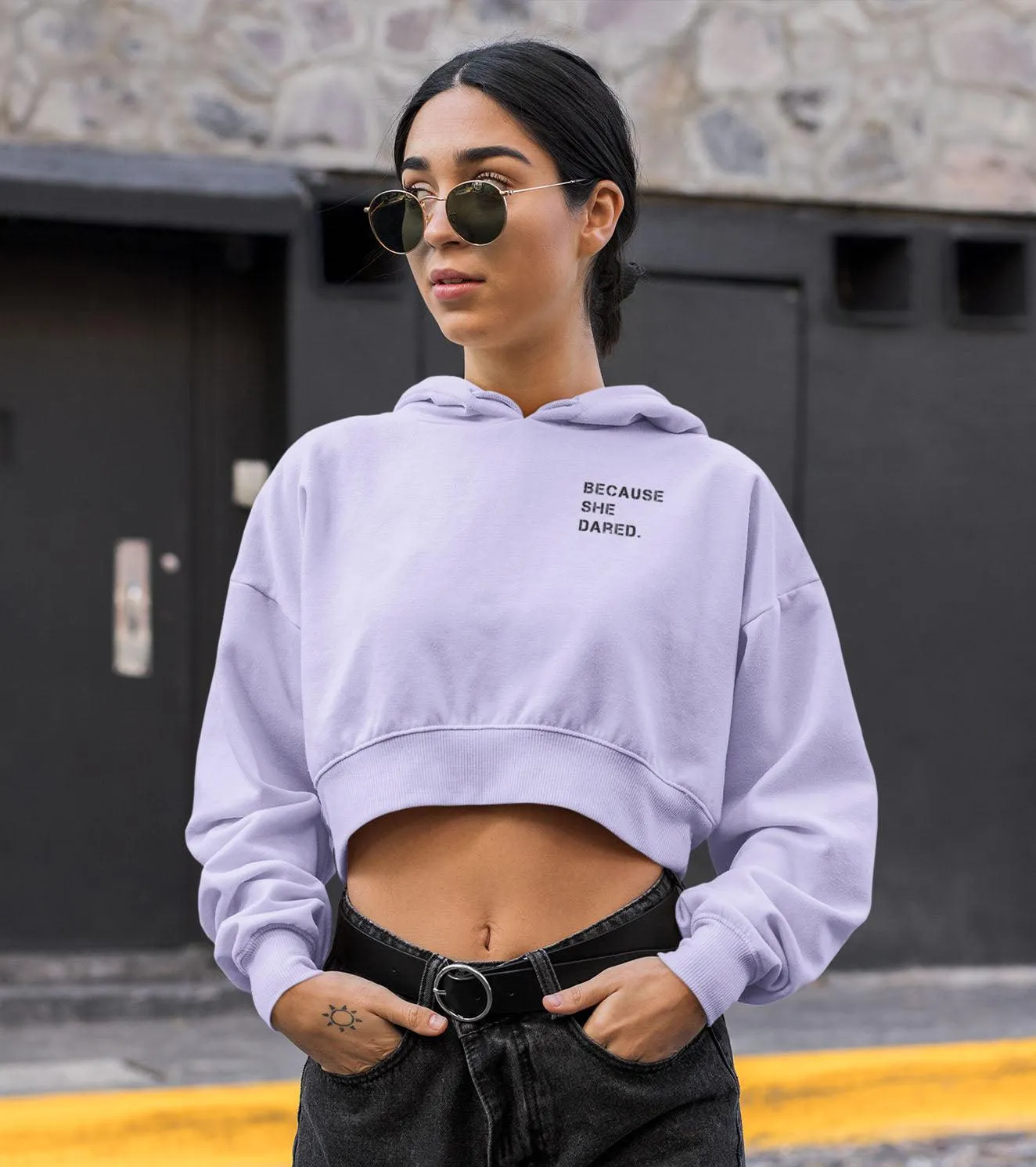 Women's crop Hoodie (lavander)