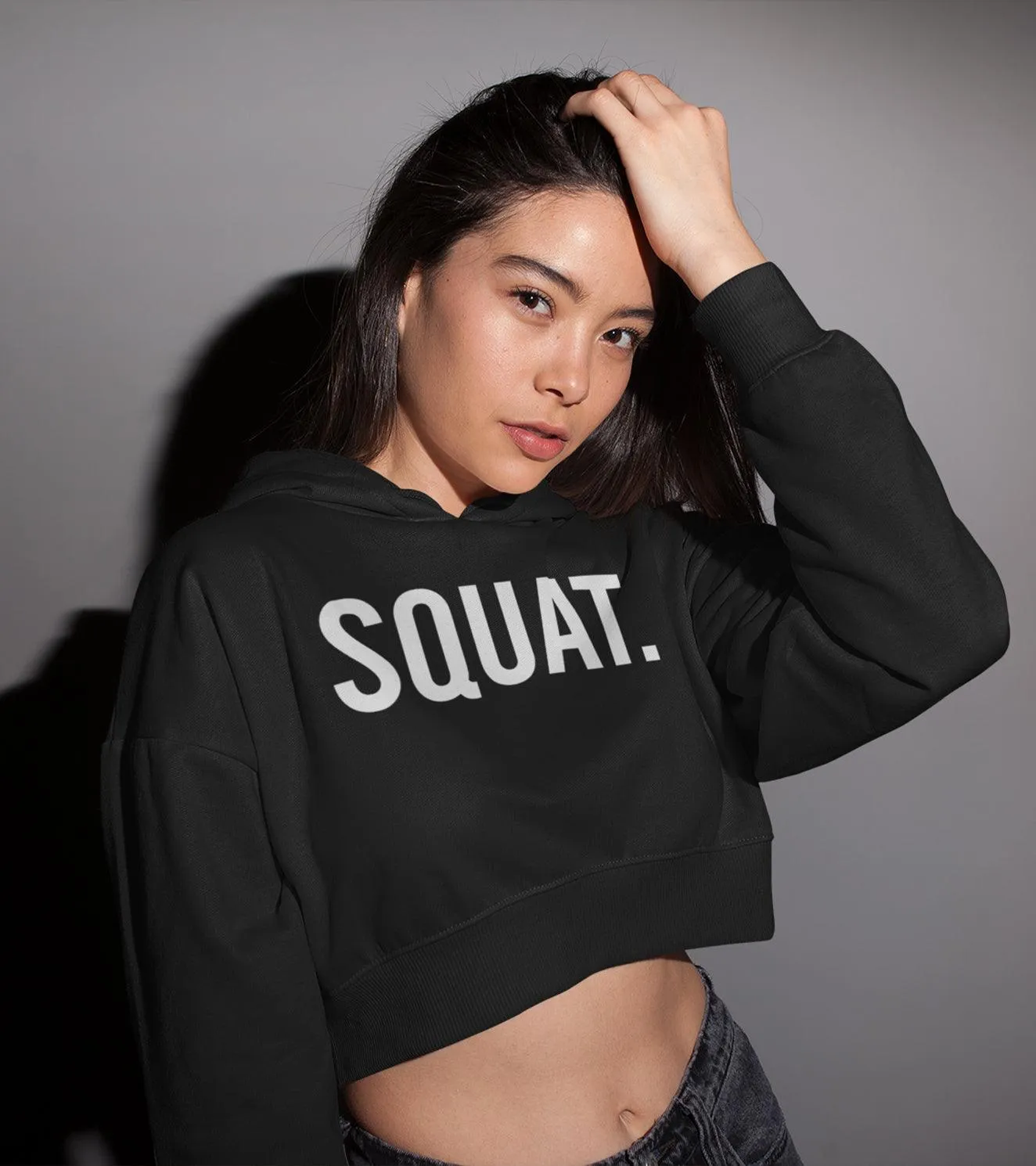 Women's crop Hoodie (squat)