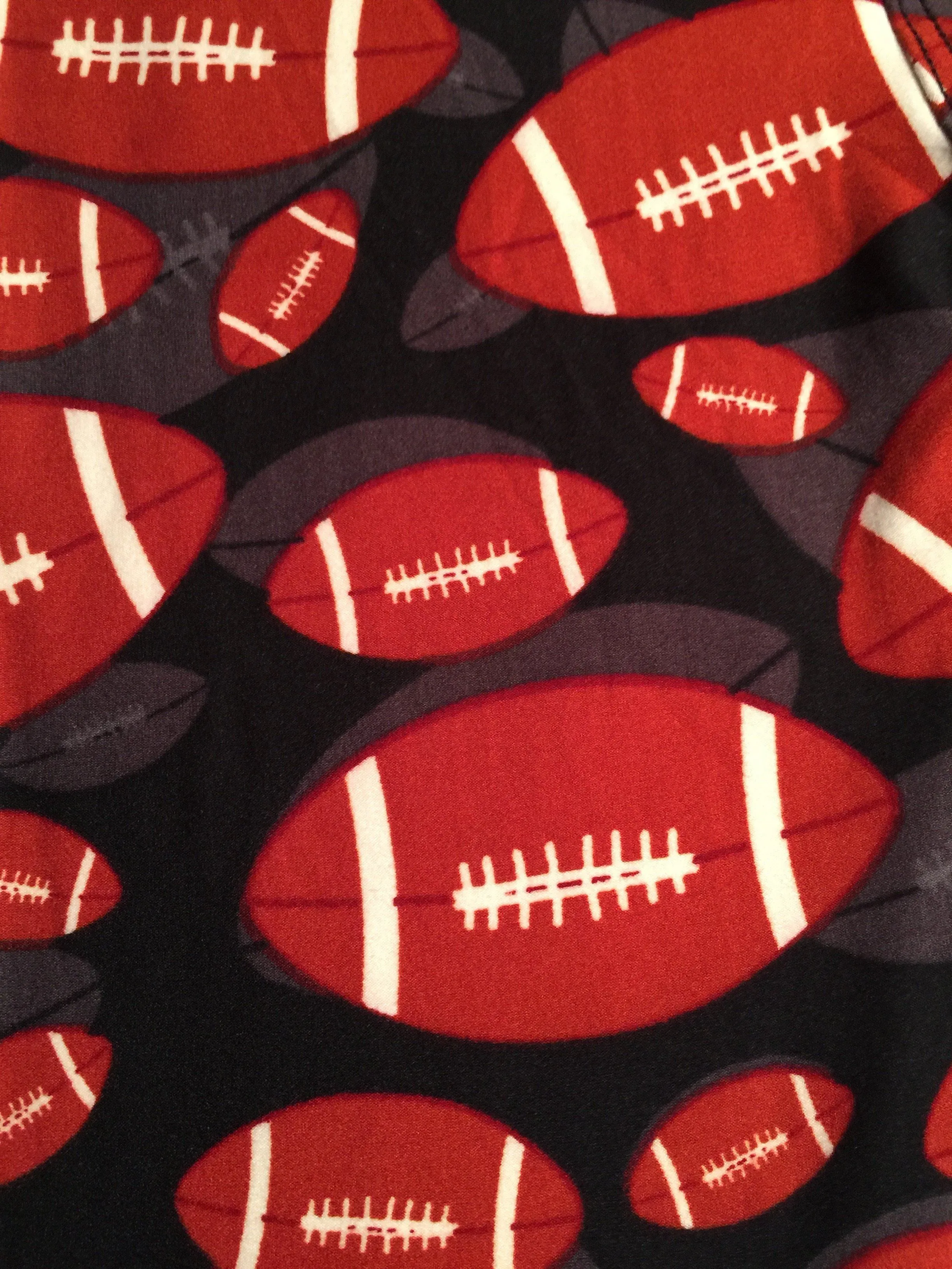 Womens Football Thanksgiving Leggings, Soft Yoga Pants, Sizes 0-10, No-Roll Waist, Brown/Black