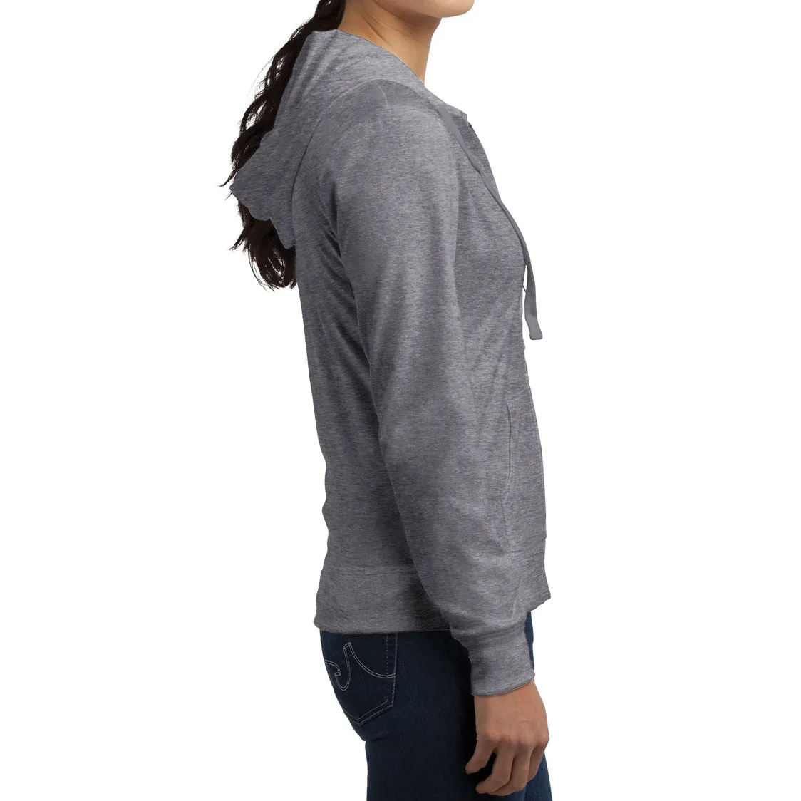 Women's Juniors Jersey Full-Zip Hoodie
