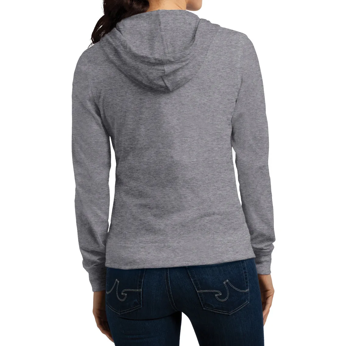 Women's Juniors Jersey Full-Zip Hoodie