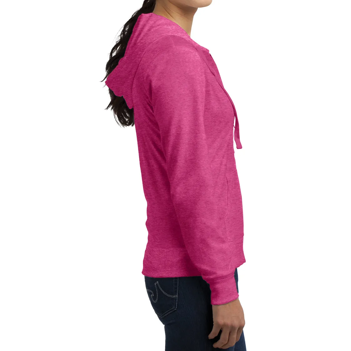 Women's Juniors Jersey Full-Zip Hoodie