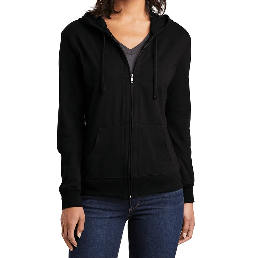 Women's Juniors Jersey Full-Zip Hoodie