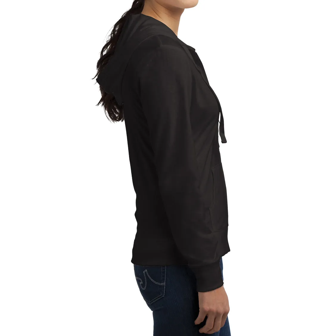 Women's Juniors Jersey Full-Zip Hoodie