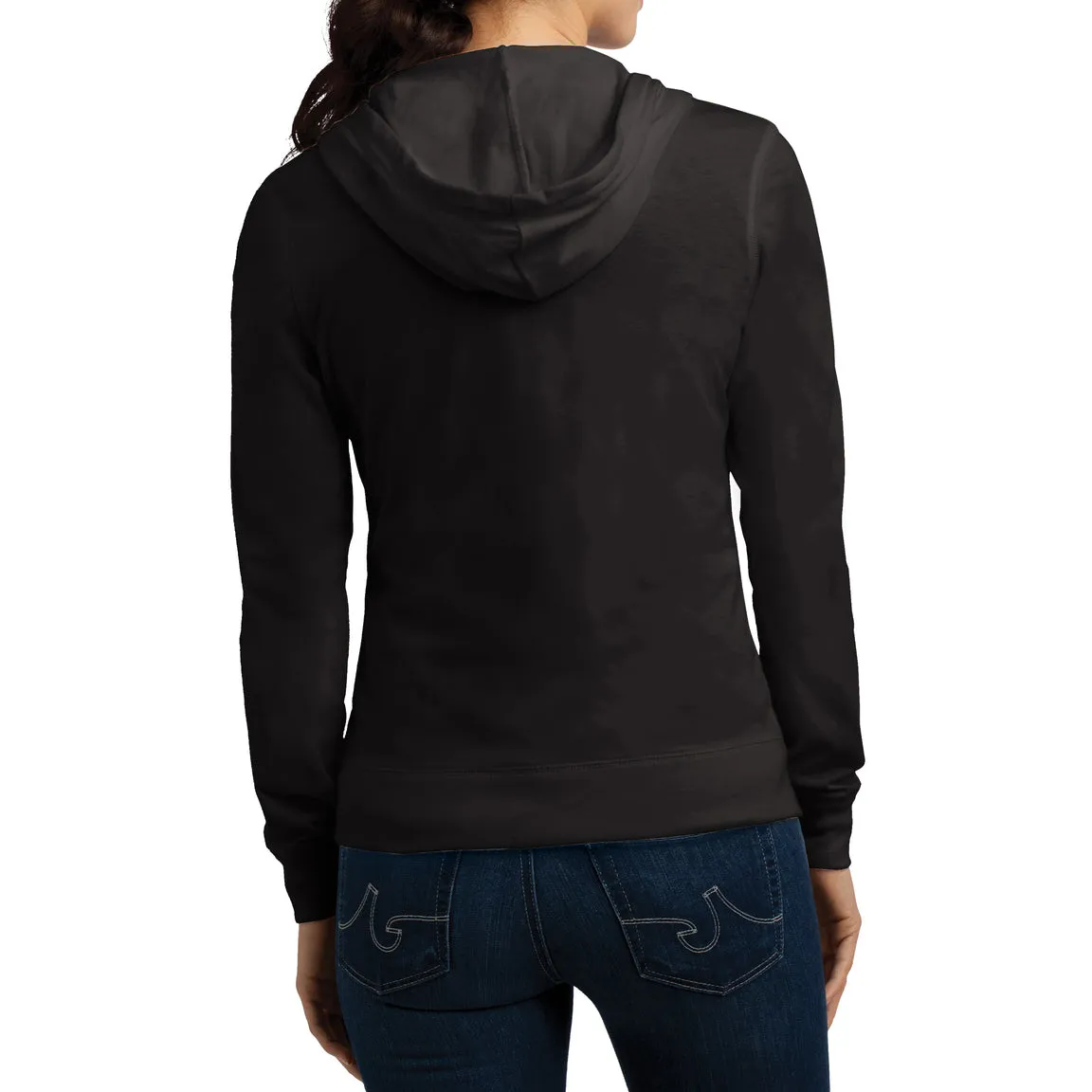 Women's Juniors Jersey Full-Zip Hoodie