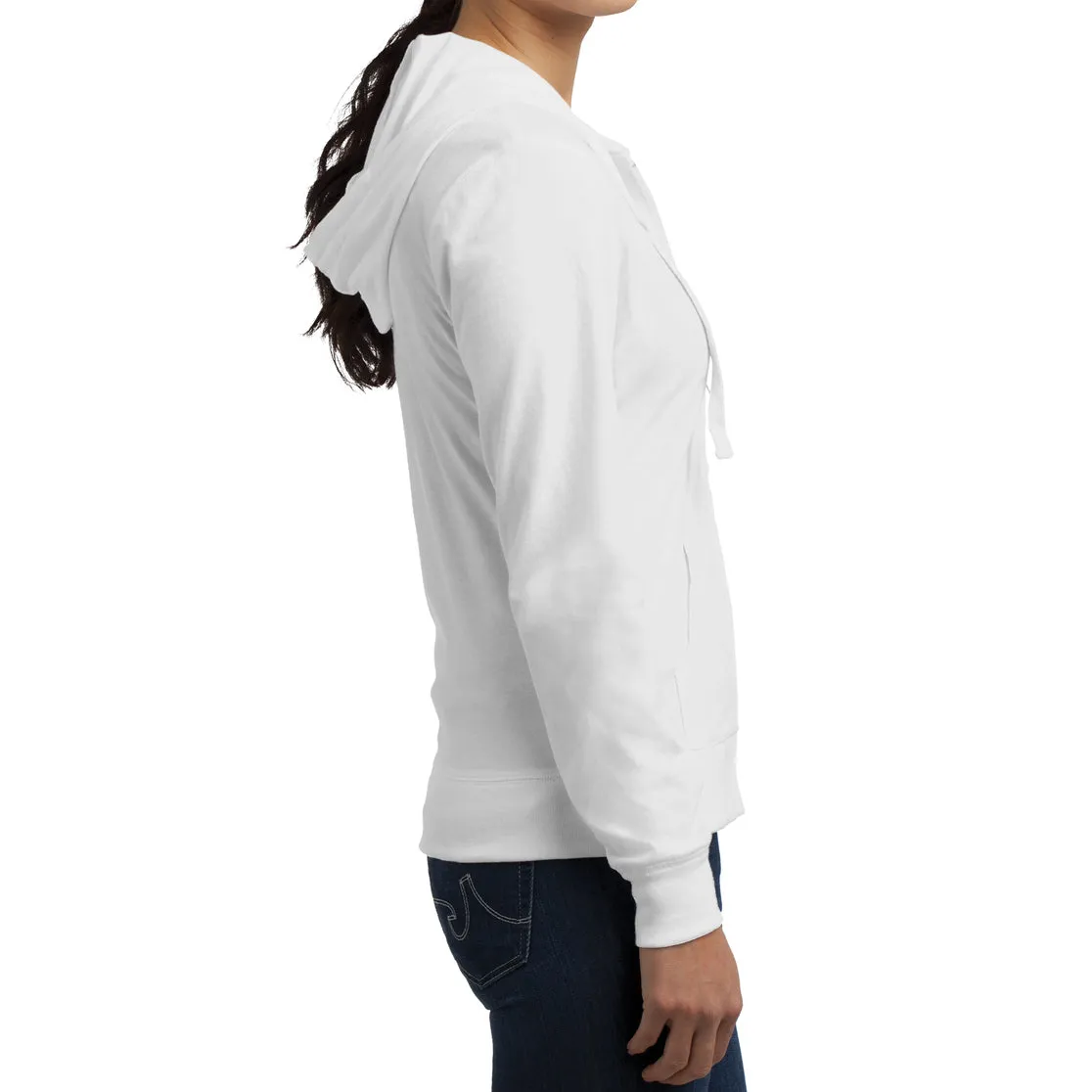 Women's Juniors Jersey Full-Zip Hoodie