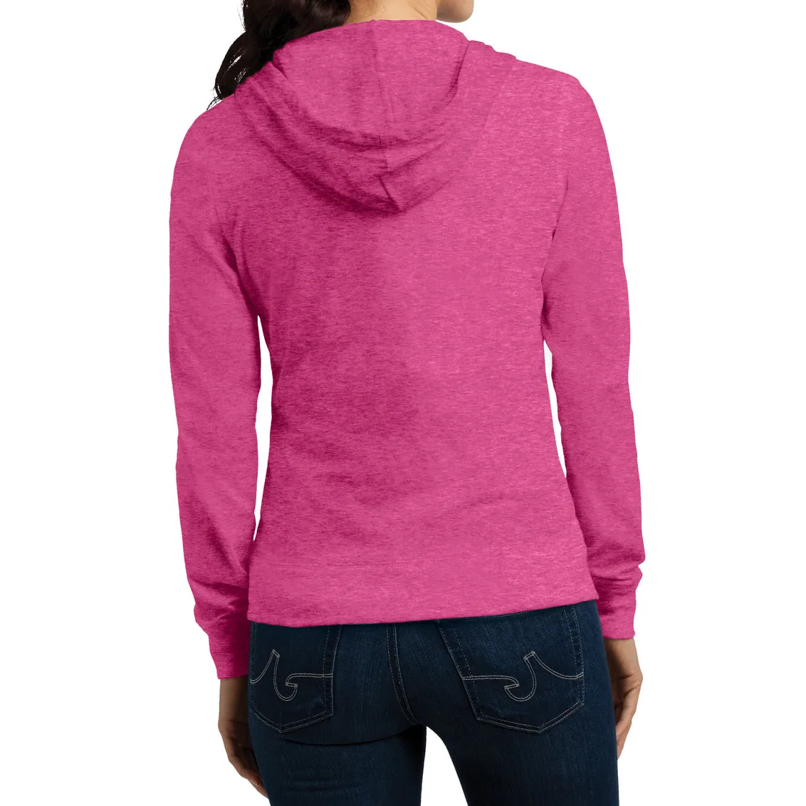 Women's Juniors Jersey Full-Zip Hoodie