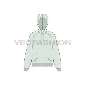 Women's Raglan Sleeve Pullover Hoodie