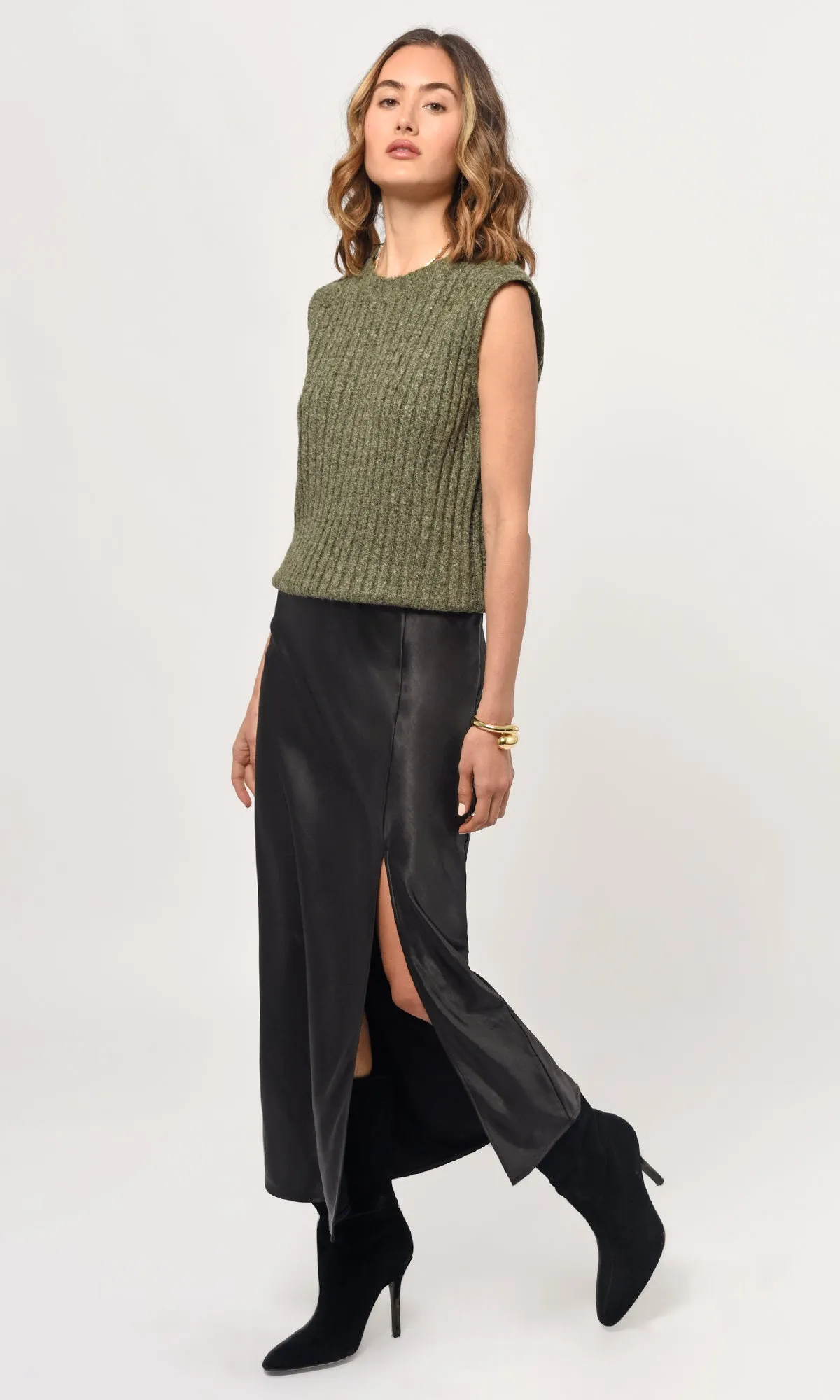 Yale Melange Sweater Knit Top