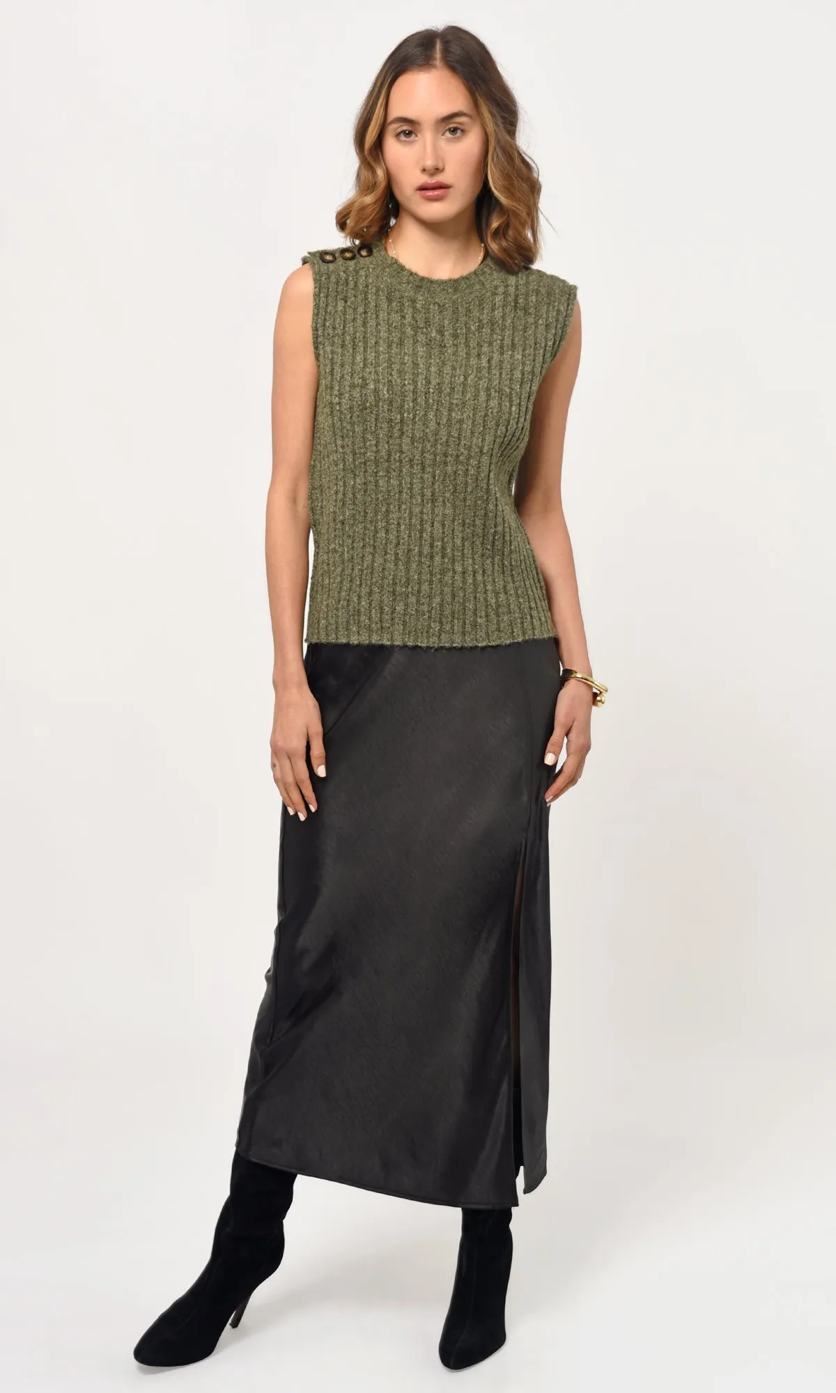 Yale Melange Sweater Knit Top